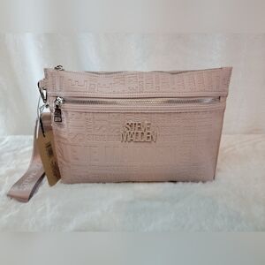 Steve Madden Pink Logo Repeat Large Clutch Wristlet